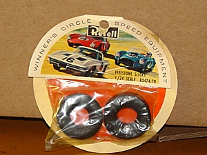 1/24 Revell #3473 REAR Goodyear slot car tires ONE PAIR NOS LOOSE VINTAGE L 